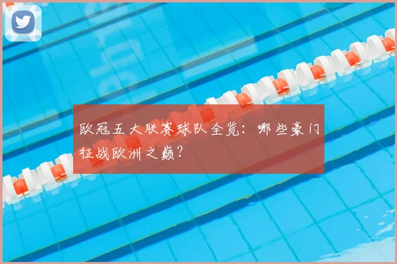 欧冠五大联赛球队全览:哪些豪门征战欧洲之巅?